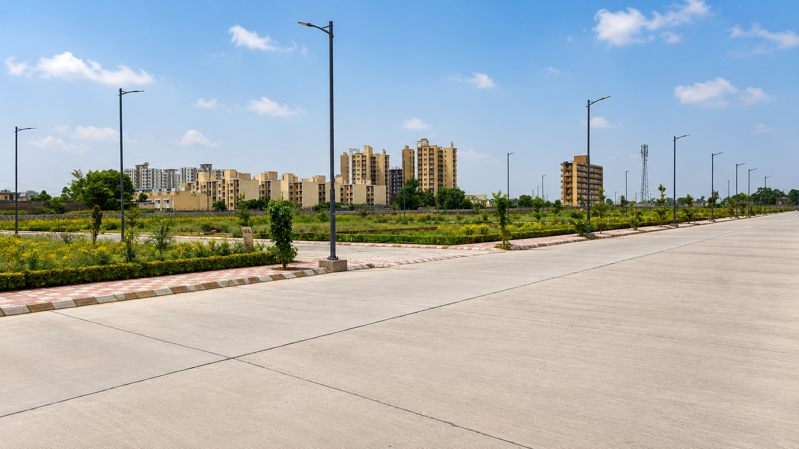 Ekta Enclave Residential Plots Bhiwadi — Wide Paved Sector Road View